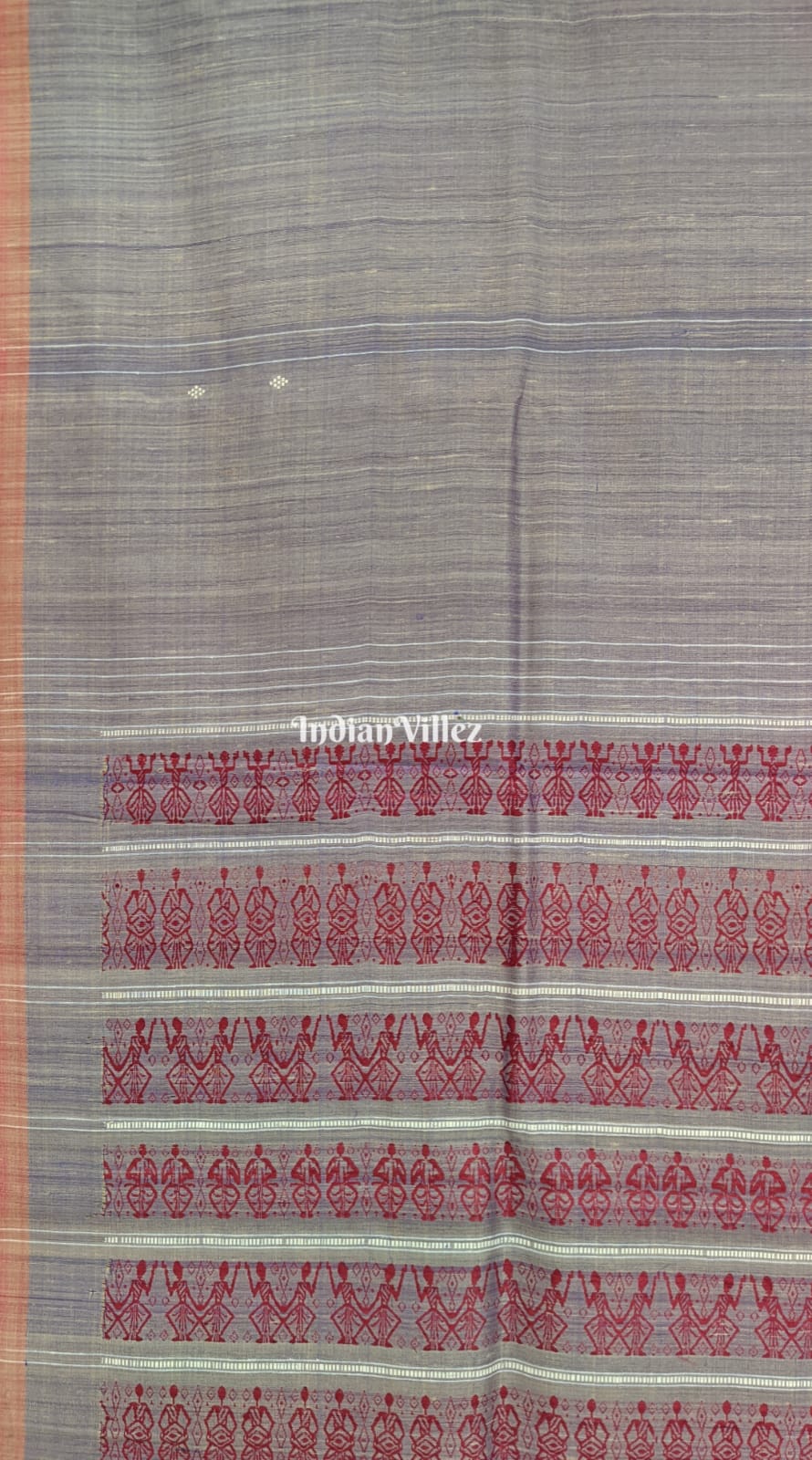 Ash Grey Asta Prahari Theme Gopalpur Tussar Silk Saree
