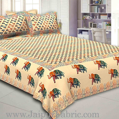 Jaipur Razai Double Bed With Satrangi Elephant Pattern Combo Pack