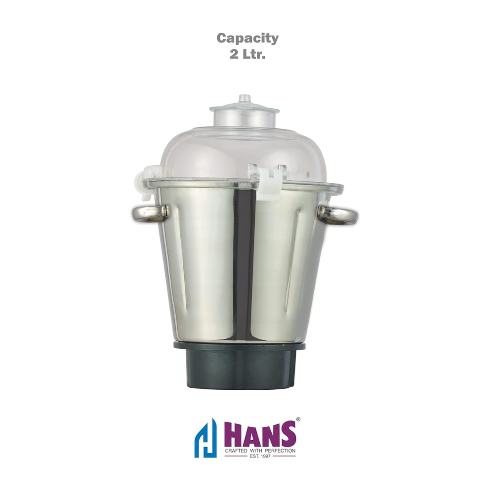 HANS Dominar X Pro 2000 Watts 2.8 HP Commercial Mixer Grinder With 2 Jar Heavy Duty | Black GreY