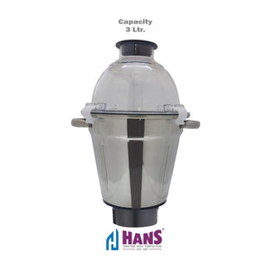 HANS Dominar X Pro 2500 Watts 3.5 HP Commercial Mixer Grinder With 3 Jar Heavy Duty | Black Grey