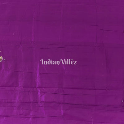 Purple PEACOCK (Mayur) & Nartaki Theme Pattachitra Saree