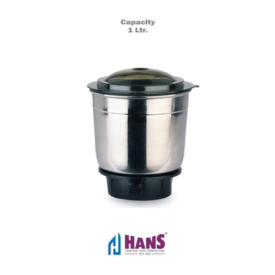 HANS Dominar X Pro 2500 Watts 3.5 HP Commercial Mixer Grinder With 3 Jar Heavy Duty | Black Grey