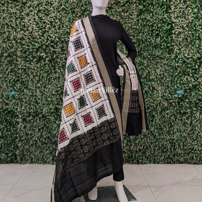 Multicolor Ashwin Theme Pure Sambalpuri Silk Dupatta