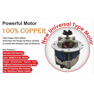 HANS Dominar X Pro 2500 Watts 3.5 HP Commercial Mixer Grinder With 3 Jar Heavy Duty | Black Grey