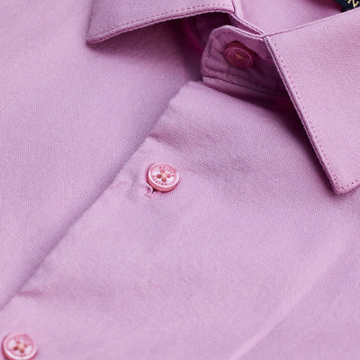 Pink Stretchable Slim Fit Shirt
