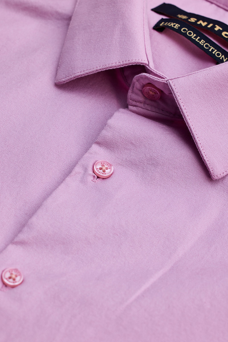 Pink Stretchable Slim Fit Shirt