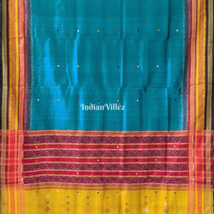 Peacock Green Odisha Ikat Kathiphera Khandua Silk Saree