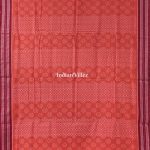 Orange Odisha Ikat Maniabandha Cotton Jharana Saree