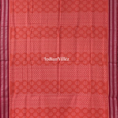 Orange Odisha Ikat Maniabandha Cotton Jharana Saree