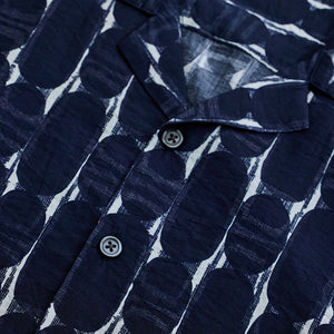 Navy Abstract Box Fit Shirt
