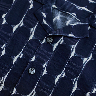 Navy Abstract Box Fit Shirt