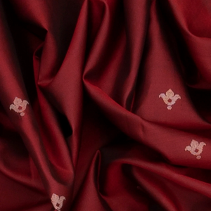 Maroon Handloom Soft Silk Saree With Floral Butta -Maroon