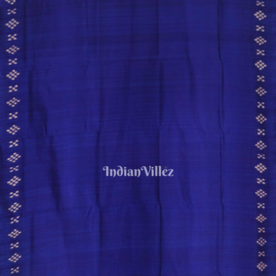 Blue Odisha Ikat Pasapali Contemporary Silk Saree