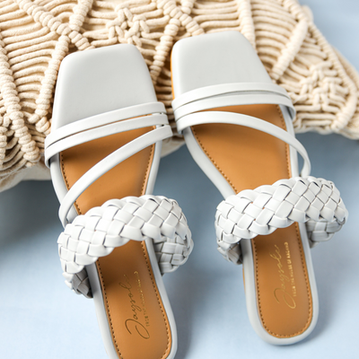 Sky Heart Open Toe Flats