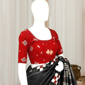 Red Pasapali Odisha Ikat Sambalpuri Cotton Blouse