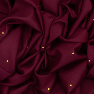 Maroon Mysore Crepe Silk Saree With Coin Buttas & Pink Zari Border