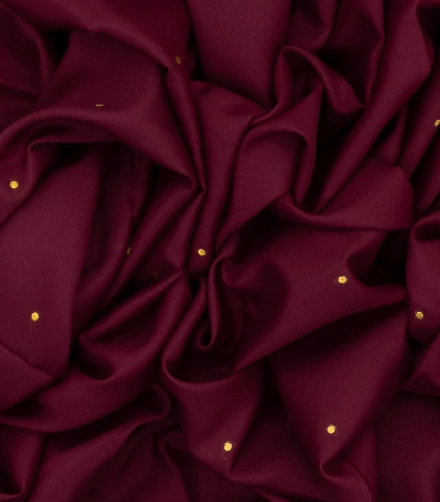 Maroon Mysore Crepe Silk Saree With Coin Buttas & Pink Zari Border