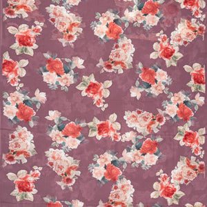 Lilac Georgette Silk Saree Printed With Floral Motifs