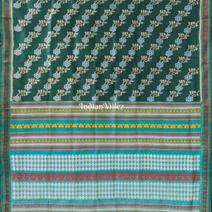 Teal Green Dongria Border Designer Contemporary Silk Saree