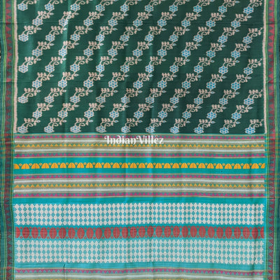 Teal Green Dongria Border Designer Contemporary Silk Saree