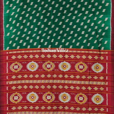 Green Odisha Ikat Contemporary Silk Saree