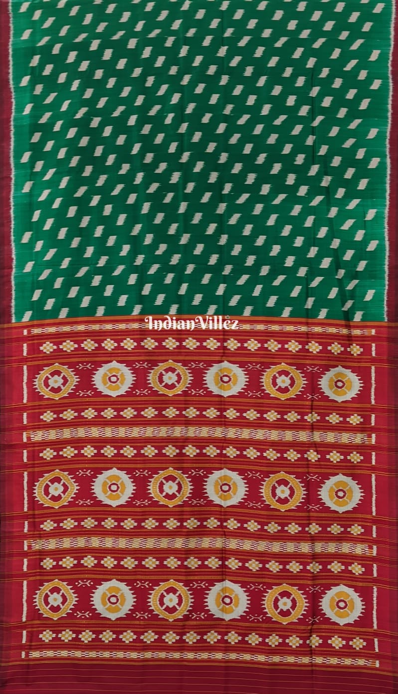 Green Odisha Ikat Contemporary Silk Saree