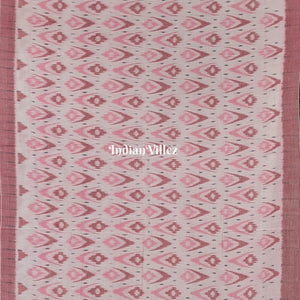 White Odisha Ikat Sambalpuri Cotton Saree