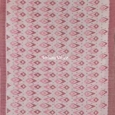 White Odisha Ikat Sambalpuri Cotton Saree