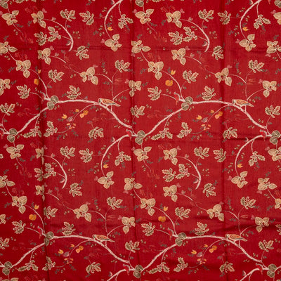 Dark Grey Handloom Tussar Silk Saree With Embroidered Chevron Mirror Motifs