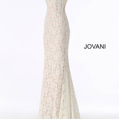Beaded Lace Fitted Sleeveless Gown by Jovani 48994