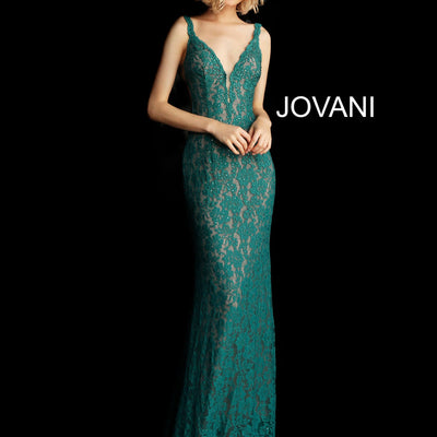 Beaded Lace Fitted Sleeveless Gown by Jovani 48994