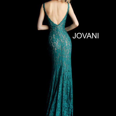Beaded Lace Fitted Sleeveless Gown by Jovani 48994