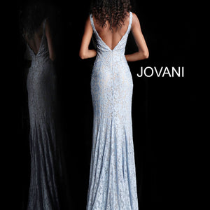 Beaded Lace Fitted Sleeveless Gown by Jovani 48994