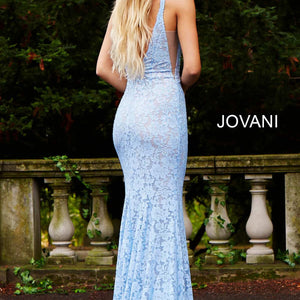 Beaded Lace Fitted Sleeveless Gown by Jovani 48994