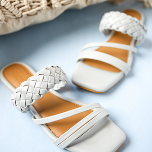 Sky Heart Open Toe Flats