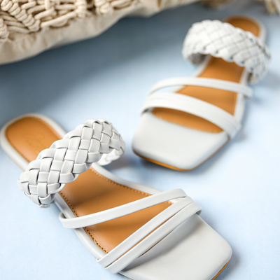 Sky Heart Open Toe Flats