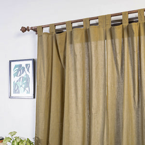 Brown - Jacquard Weave Cotton Door Curtain (7 x 3 Feet) (single piece)