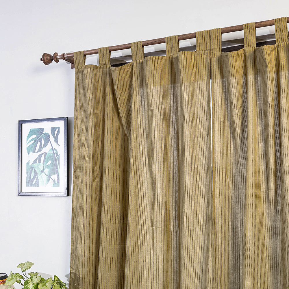 Brown - Jacquard Weave Cotton Door Curtain (7 x 3 Feet) (single piece)