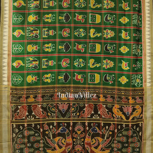 Green Nabakothi Khandua Silk Saree