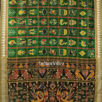 Green Nabakothi Khandua Silk Saree