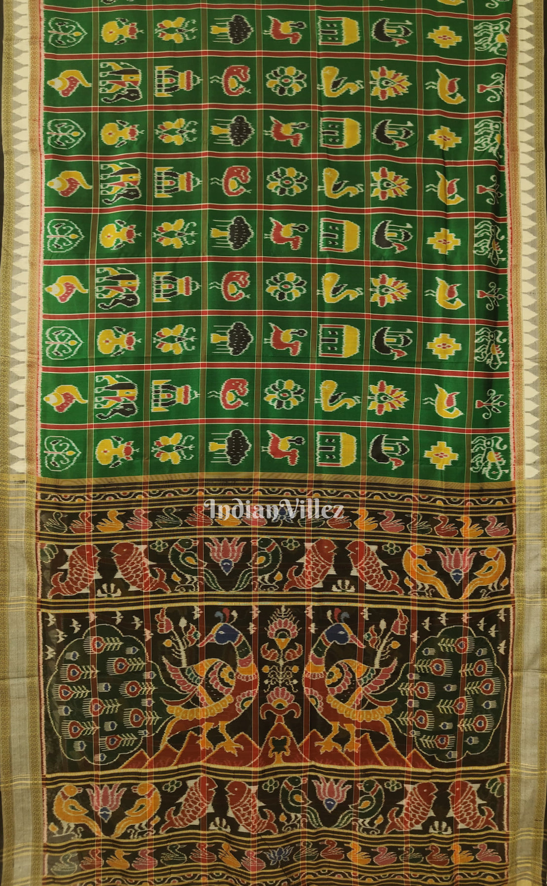 Green Nabakothi Khandua Silk Saree