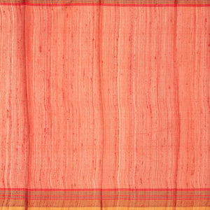 Cream Handwoven Tussar Silk Saree With Floral Motifs-Cream