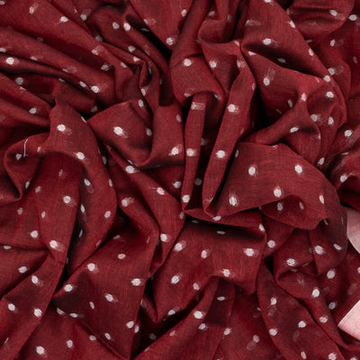 Maroon Bengal Cotton Saree With Coin Motifs