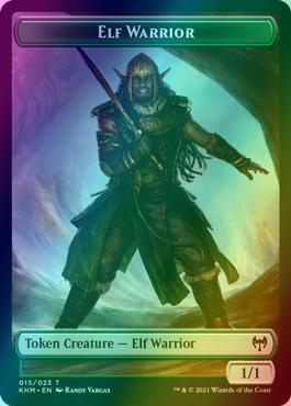 Angel Warrior Token (02) // Elf Warrior Token (15) [Kaldheim Tokens] [Foil]