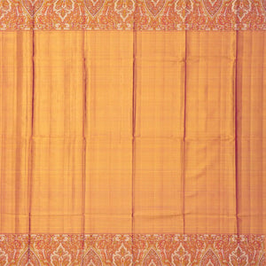 Gold Handloom Kanchipuram Tissue Silk Saree With Meena Floral Border