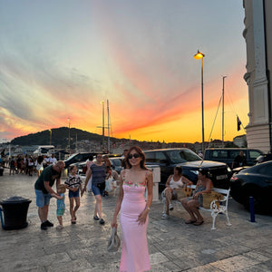 Roma Bodycon Midi Dress in Pink