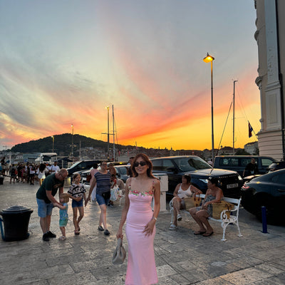Roma Bodycon Midi Dress in Pink
