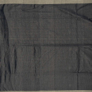 Dark Grey Handloom Bengal Cotton Tissue saree With Zari stripes and Floral (Phool) Buttis