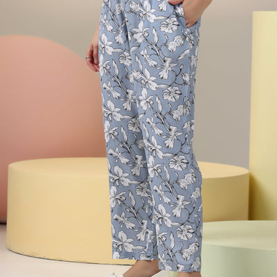 Grey Printed Rayon Co-Ords