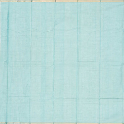 Turquoise Handloom Kanchi Cotton Saree With Annam Buttas